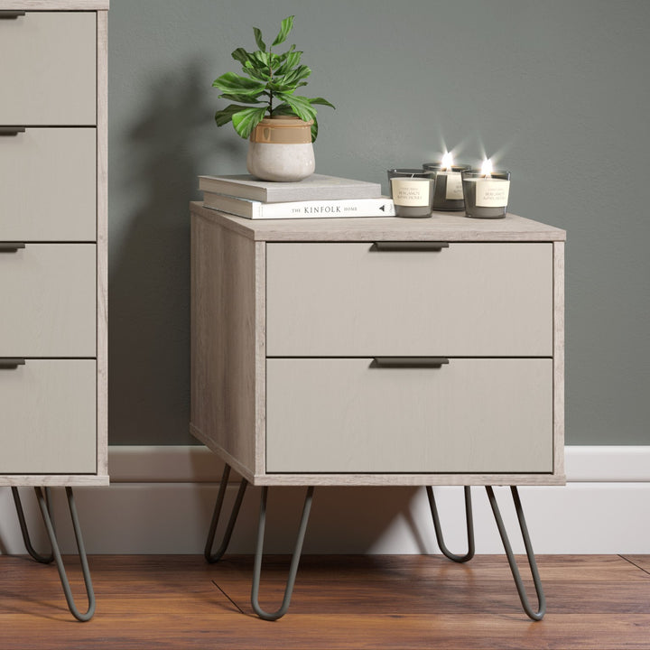 Augusta Driftwood 2 Drawer Bedside Cabinet Driftwood  Calico (DHD) Image 5