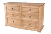 Corona 3+3 Drawer Wide Chest  Antique Waxed Pine  (DHD) Image 1