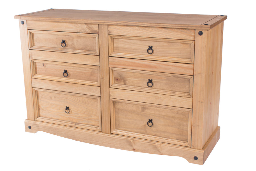 Corona 3+3 Drawer Wide Chest  Antique Waxed Pine  (DHD) Image 1
