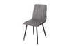 Aspen Straight Stitch Grey Dining Chair, Black Tapered Legs (Pair) Grey Black (DHD) Image 1