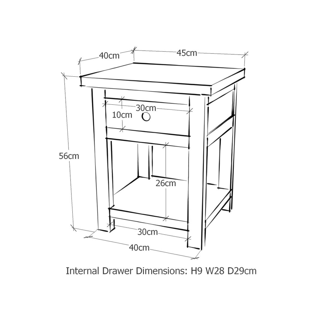 Boston 1 Drawer Bedside Cabinet Dark Brown  (DHD) Image 5