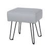 Soft Furnishings Grey Pu Upholstered Rectangular Stool With Black Metal Legs Grey Black (DHD) Image 1