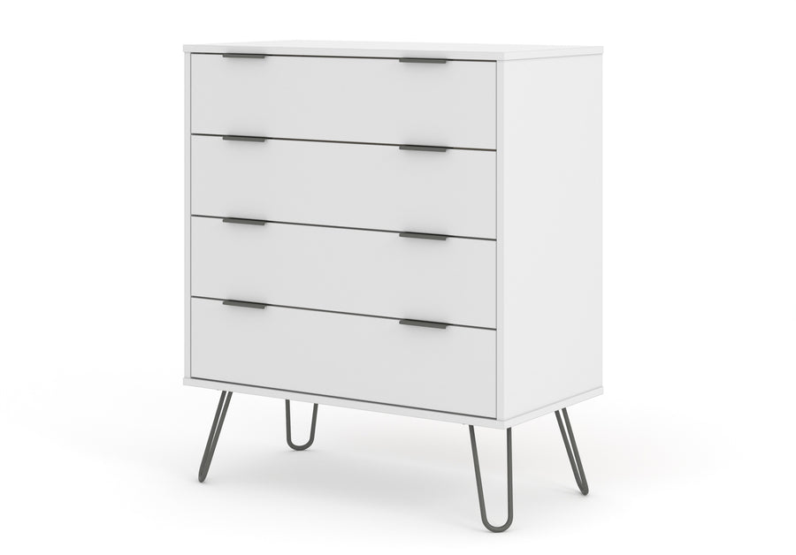 Augusta White 4 Drawer Chest Of Drawers White    (DHD) Image 1