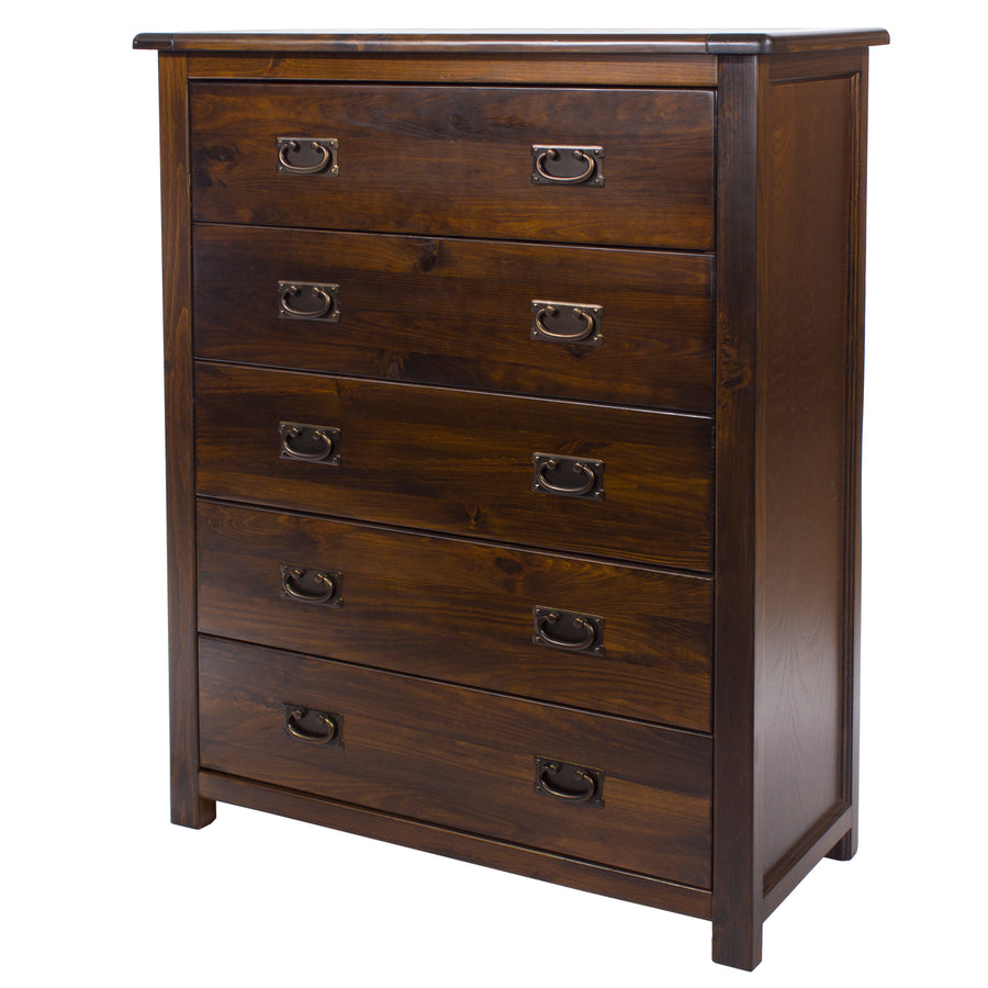 Boston 5 Drawer Chest Dark Brown  (DHD) Image 1