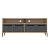 Harvard Wide Screen Tv Rack With 4 Doors Washed Oak Carbon Grey Oak (DHD) Image 2
