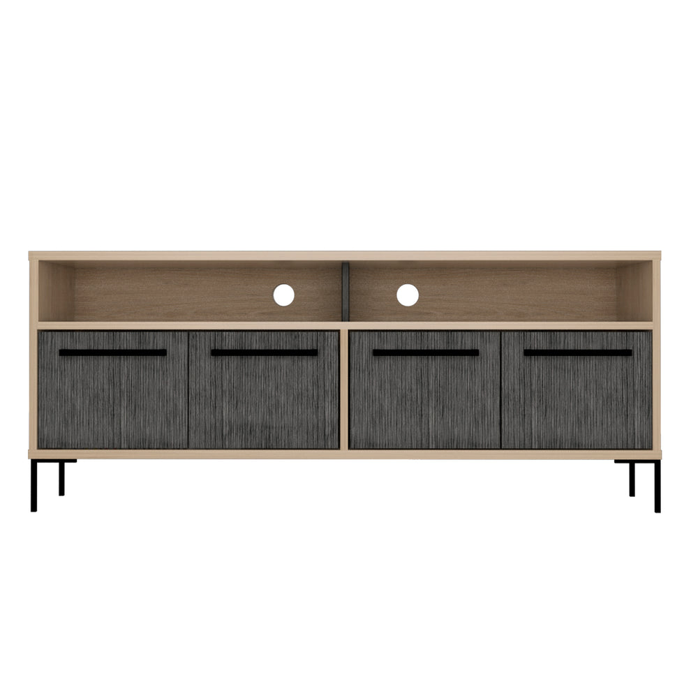 Harvard Wide Screen Tv Rack With 4 Doors Washed Oak Carbon Grey Oak (DHD) Image 2