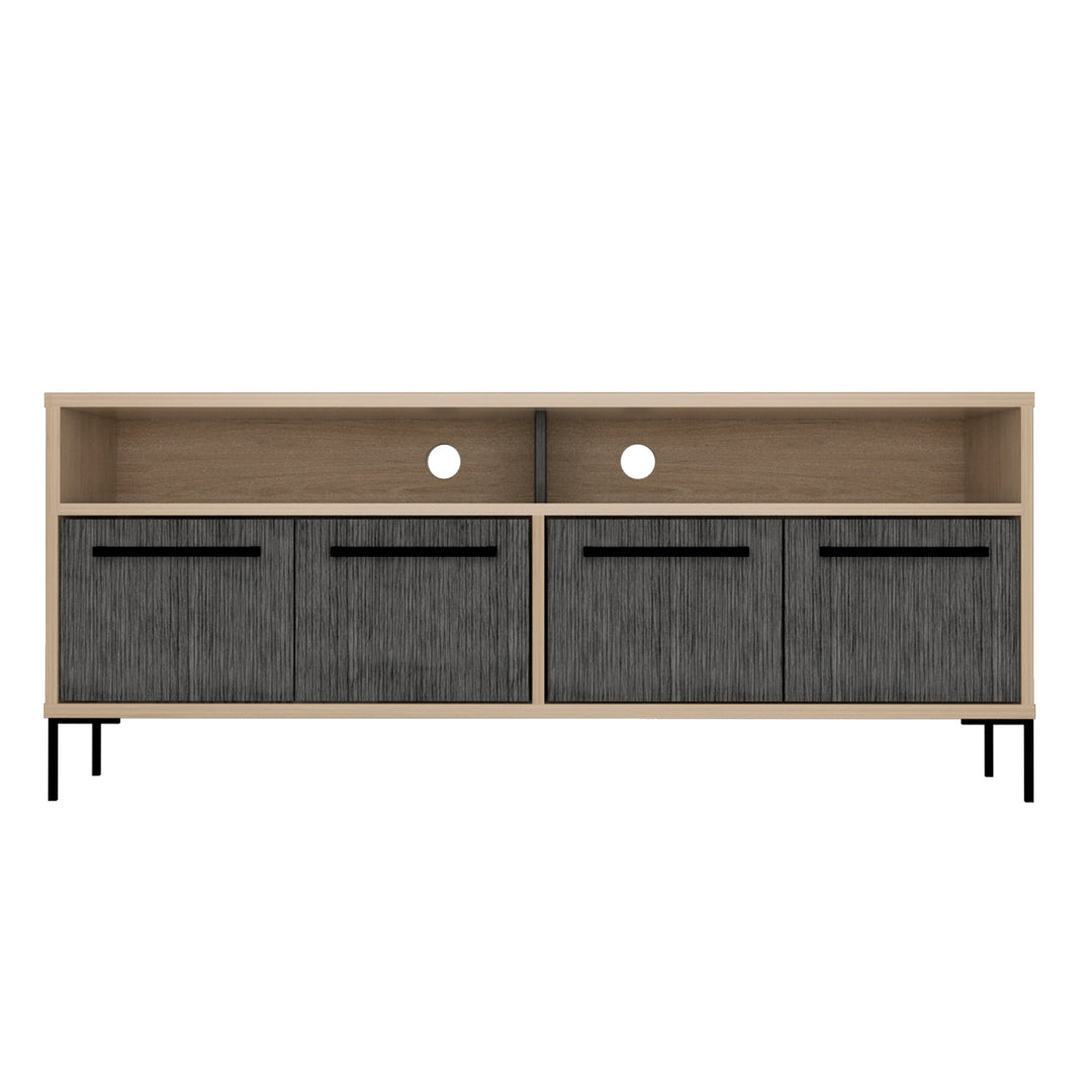 Harvard Wide Screen Tv Rack With 4 Doors Washed Oak Carbon Grey Oak (DHD) Image 2
