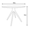 Aspen Round Dining Table, White Painted Top With Black Pedestal Leg Frame White Black (DHD) Image 5