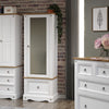 Corona White Armoire With Mirrored Door White Wax Antique Waxed Pine (DHD) Image 3