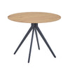 Aspen Round Dining Table, Light Oak Effect Top With Black Pedestal Leg  Oak Black (Self Assembly) (DHD)