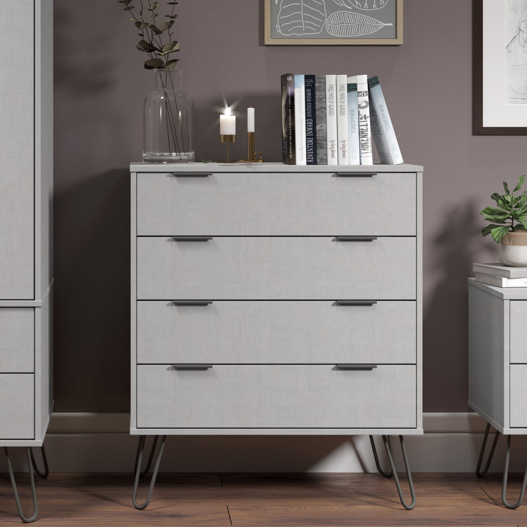 Augusta Grey 4 Drawer Chest Of Drawers Grey   (DHD) Image 5