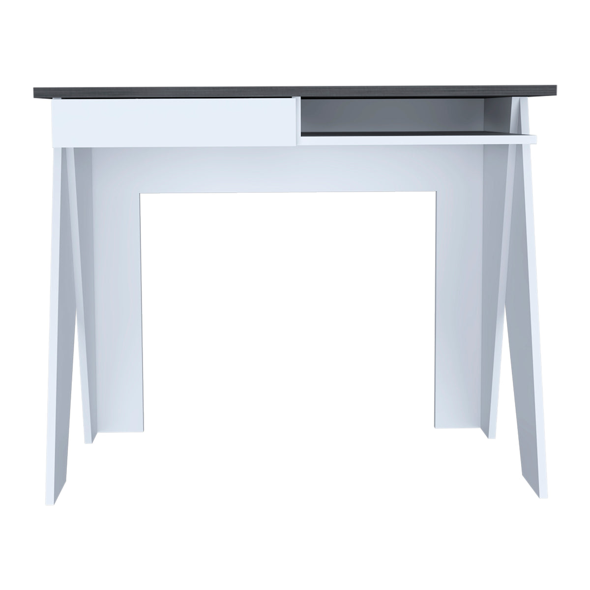 Dallas Home Office Desk With Drawer White Carbon Grey Oak (DHD) Image 2