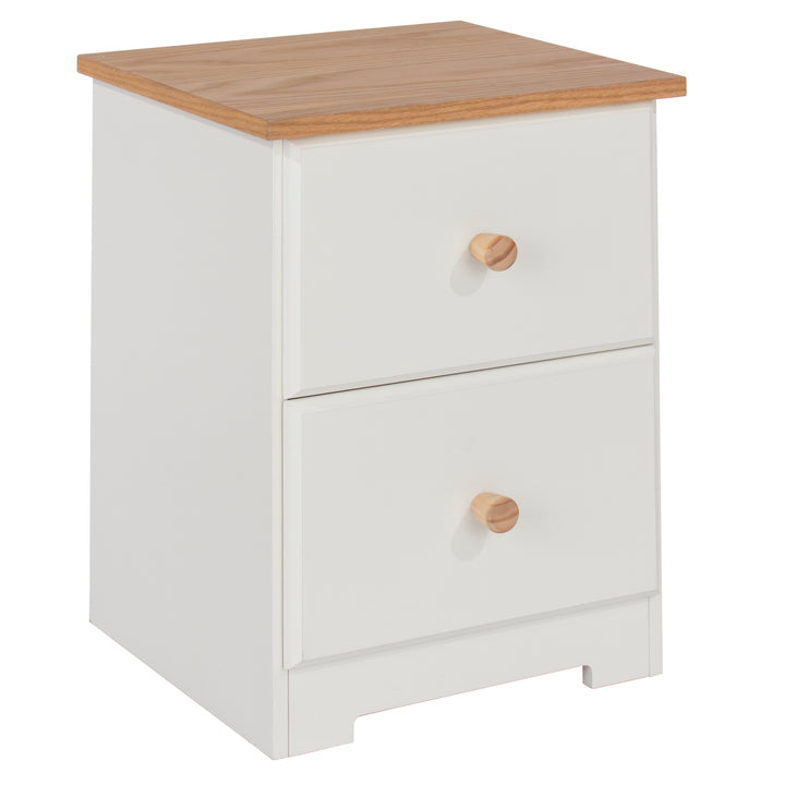 Colorado 2 Drawer Petite Bedside Cabinet Soft White Oak (DHD) Image 3
