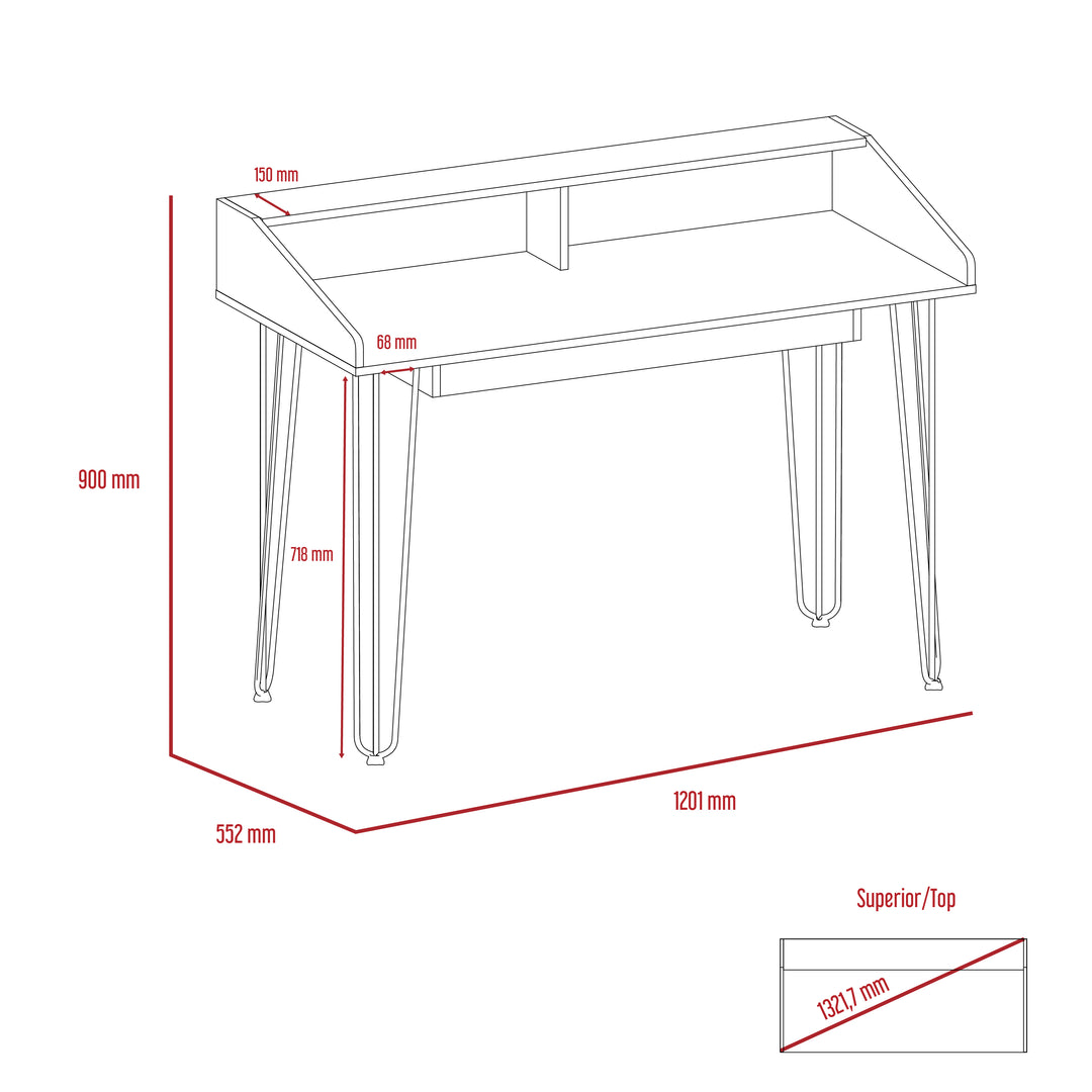 Dallas Home Office Desk  White Carbon Grey Oak (DHD) Image 6
