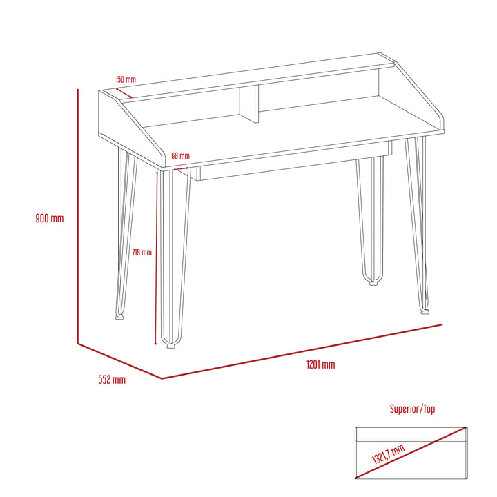 Dallas Home Office Desk  White Carbon Grey Oak (DHD) Image 6