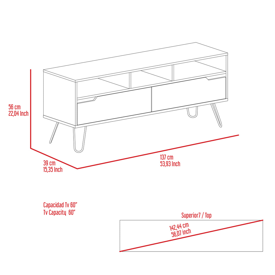 Manhattan Wide Screen Tv Rack Bleached Pine Grey Stone (DHD) Image 5