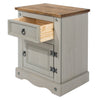 Corona Grey 1 Door, 1 Drawer Bedside Cabinet  Grey Wax Antique Waxed Pine (DHD) Image 3