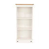 Corona White Low Narrow Bookcase White Wax Antique Waxed Pine (DHD) Image 1