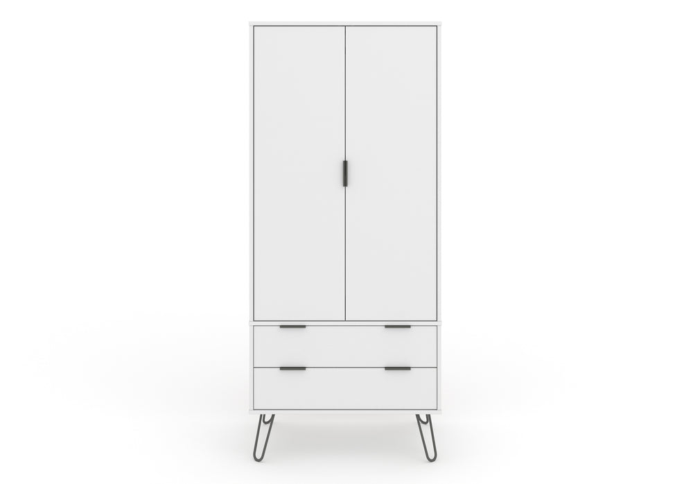 Augusta White 2 Door, 2 Drawer Wardrobe White    (DHD) Image 2