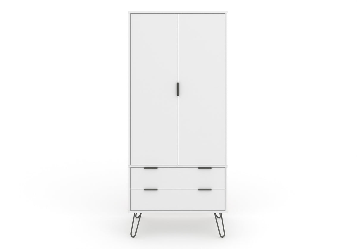 Augusta White 2 Door, 2 Drawer Wardrobe White    (DHD) Image 2