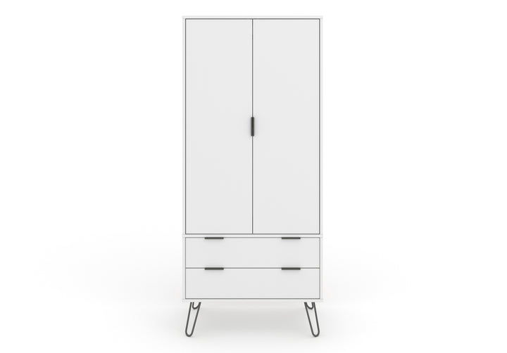 Augusta White 2 Door, 2 Drawer Wardrobe White    (DHD) Image 2