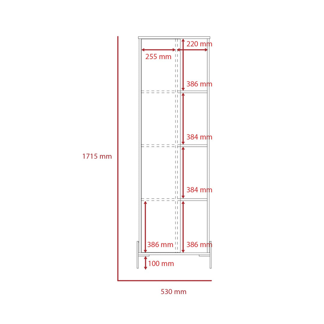 Dallas Tall Storage & Display Cabinet White Carbon Grey Oak (DHD) Image 6