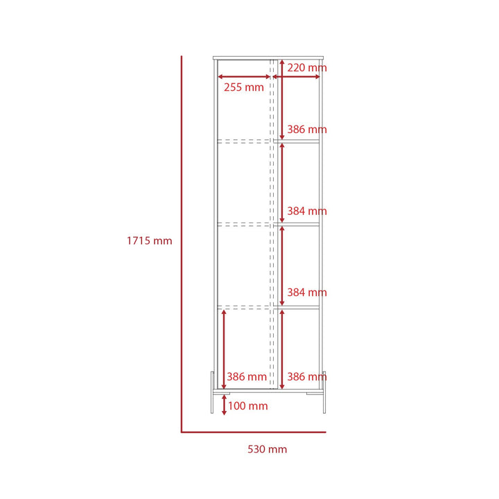 Dallas Tall Storage & Display Cabinet White Carbon Grey Oak (DHD) Image 6