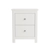 Nairn White 2 Drawer Bedside Cabinet White  (Self Assembly) (DHD)