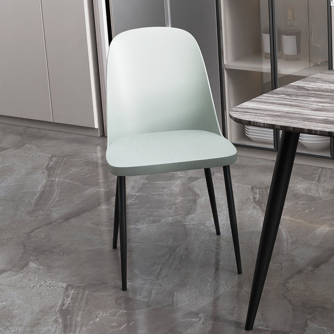 Aspen Duo Chair, Light Grey Plastic Seat With Black Metal Legs (Pair) Grey Black (DHD) Image 2