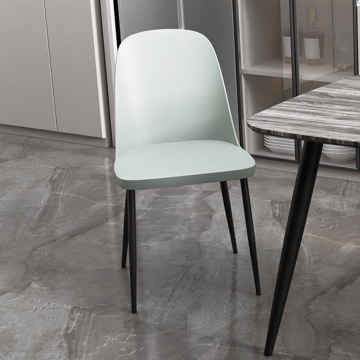 Aspen Duo Chair, Light Grey Plastic Seat With Black Metal Legs (Pair) Grey Black (DHD) Image 2