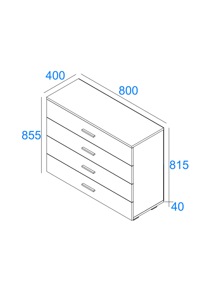 Lido 4 Drawer Chest Of Drawers   White  (DHD) Image 6
