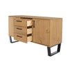 Texas Medium Sideboard With 2 Doors, 3 Drawers Antique Waxed Pine Black (DHD) Image 4