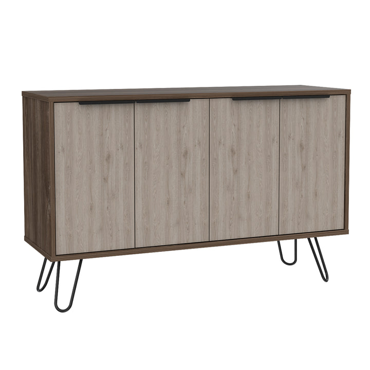 Nevada Large 4 Door Sideboard  Smoked Oak Bleached Grey Oak (DHD) Image 1