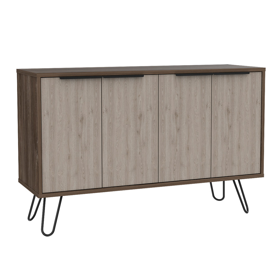 Nevada Large 4 Door Sideboard  Smoked Oak Bleached Grey Oak (DHD) Image 1