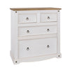 Corona White 2+2 Drawer Chest  White Wax Antique Waxed Pine (DHD) Image 3