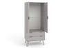 Augusta Grey 2 Door, 2 Drawer Wardrobe Grey   (DHD) Image 5