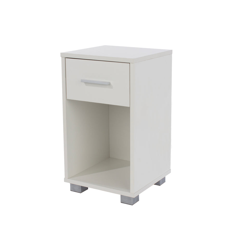 Lido 1 Drawer Compact Bedside Cabinet  White  (DHD) Image 1