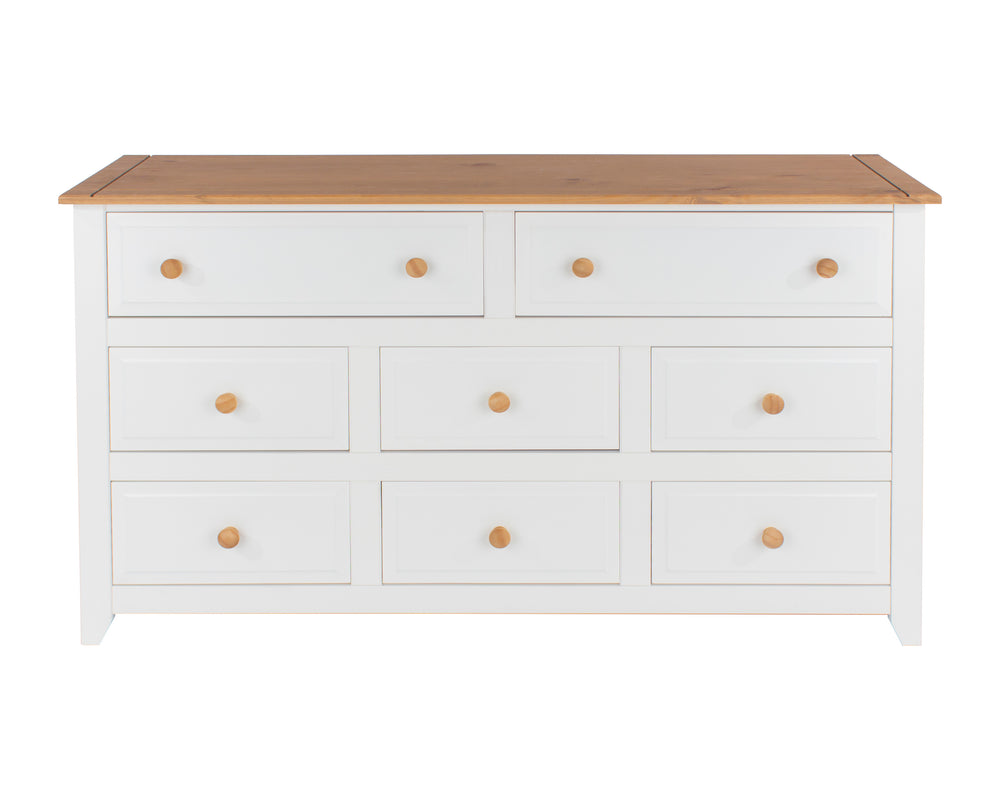 Capri 6+2 Drawer Large Chest White Antique Waxed Pine (DHD) Image 2