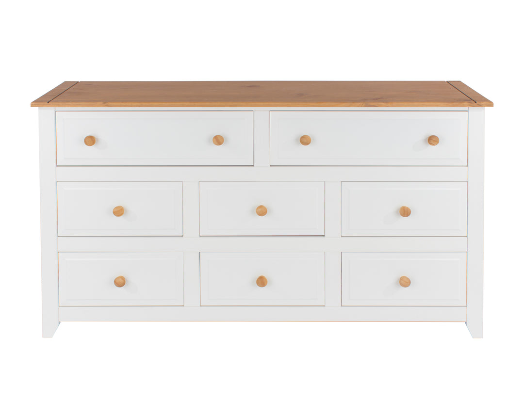 Capri 6+2 Drawer Large Chest White Antique Waxed Pine (DHD) Image 2