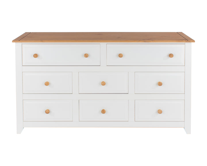 Capri 6+2 Drawer Large Chest White Antique Waxed Pine (DHD) Image 2