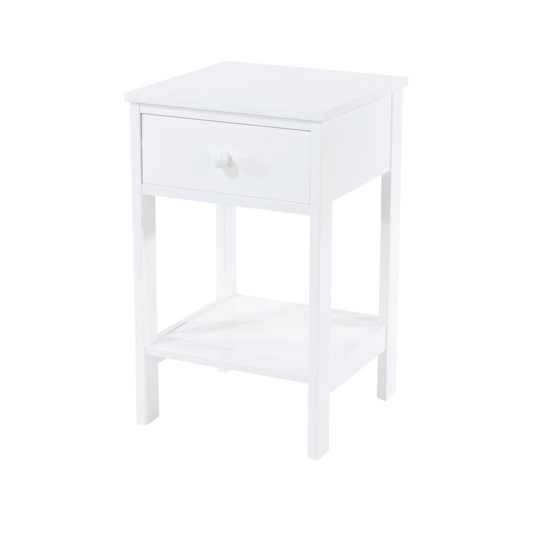 Options White Shaker, 1 Drawer Petite Bedside Cabinet White  (DHD) Image 1