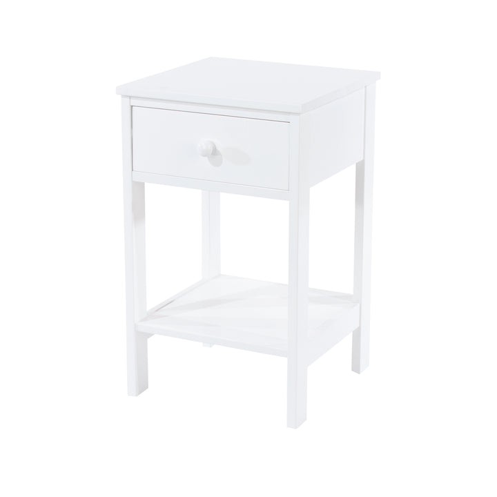 Options White Shaker, 1 Drawer Petite Bedside Cabinet White  (DHD) Image 1