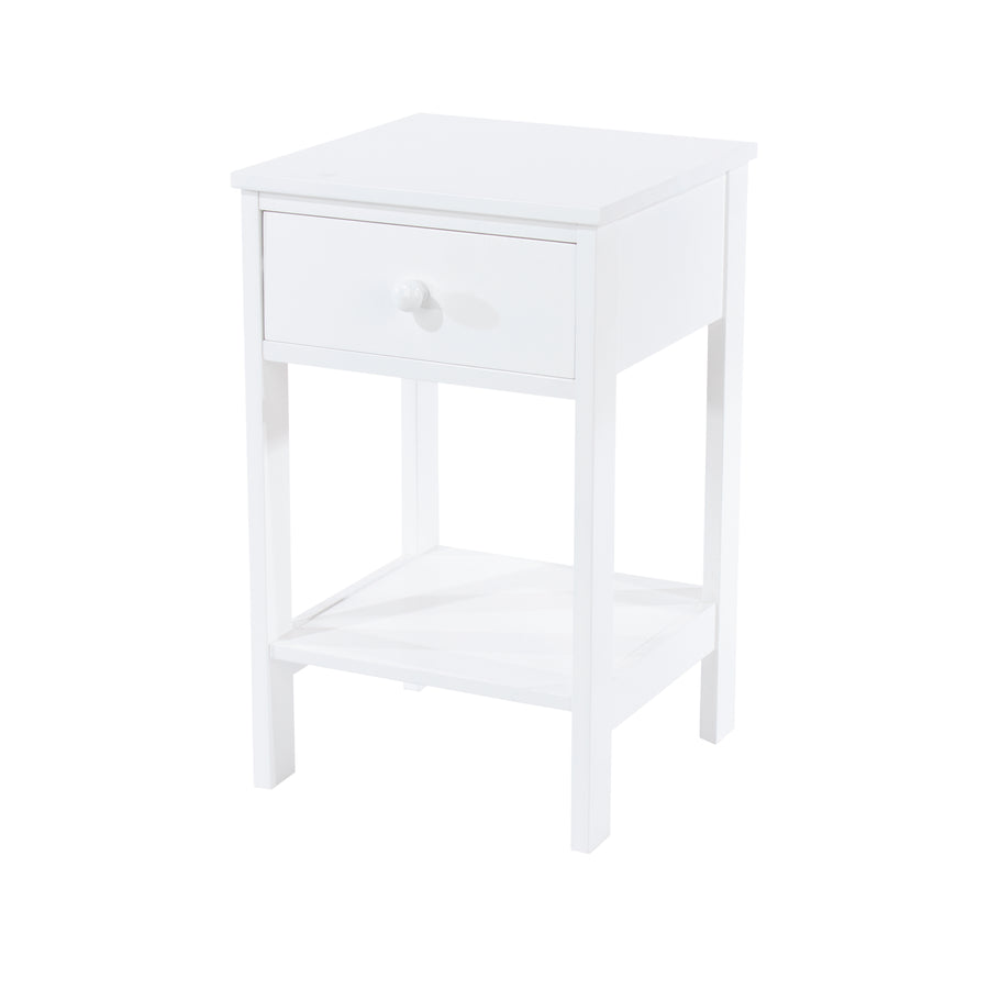 Options White Shaker, 1 Drawer Petite Bedside Cabinet White  (DHD) Image 1