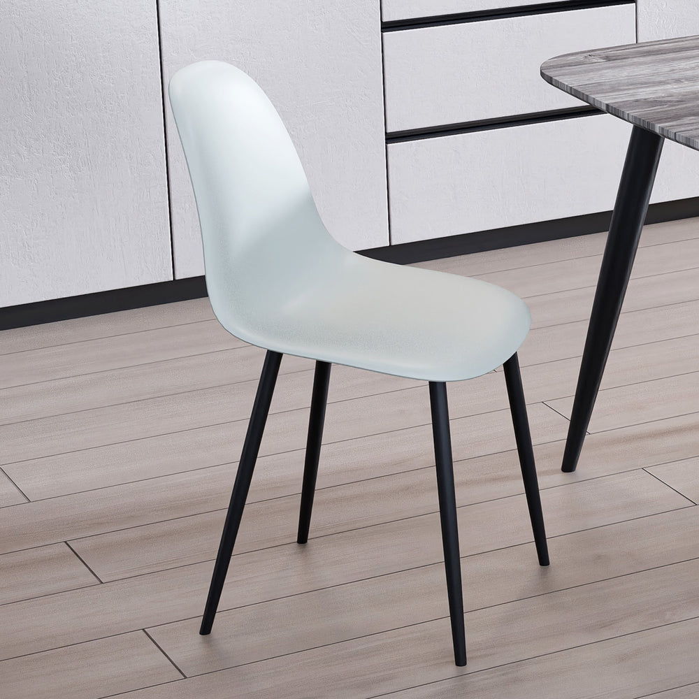 Aspen Curve Chair, Light Grey Plastic Seat With Black Metal Legs (Pair) Grey Black (DHD) Image 2