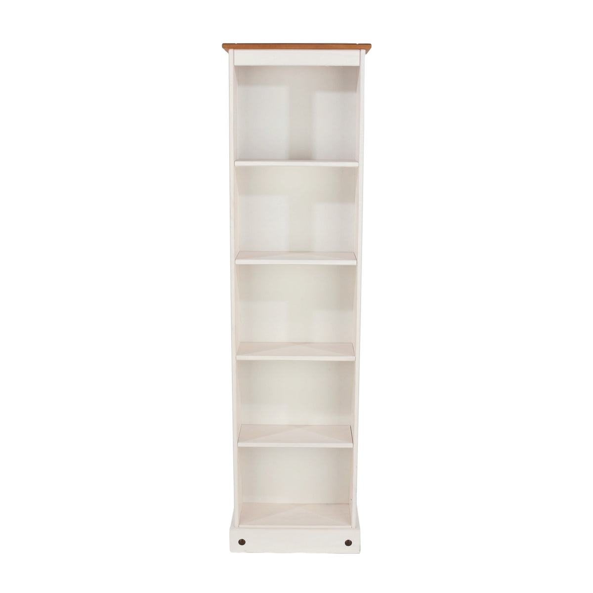 Corona white narrow bookcase, additional view