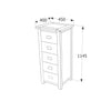 Dunkeld 5 Drawer Narrow Chest Midnight Blue Antique Oak Effect Wax (DHD) Image 5