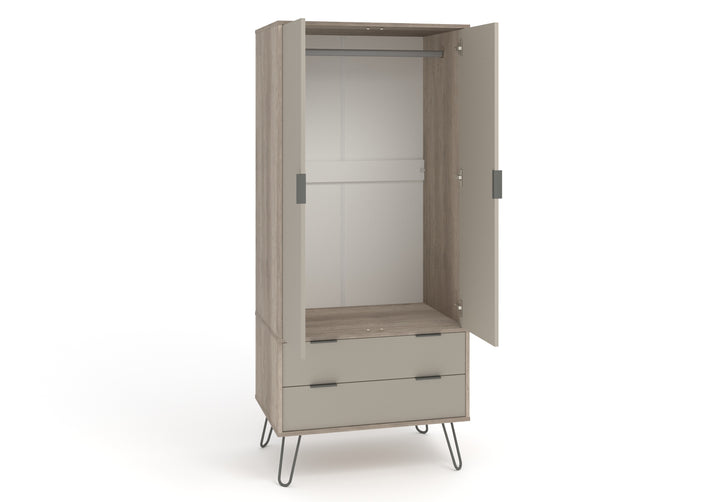 Augusta Driftwood 2 Door, 2 Drawer Wardrobe Driftwood  Calico (DHD) Image 5