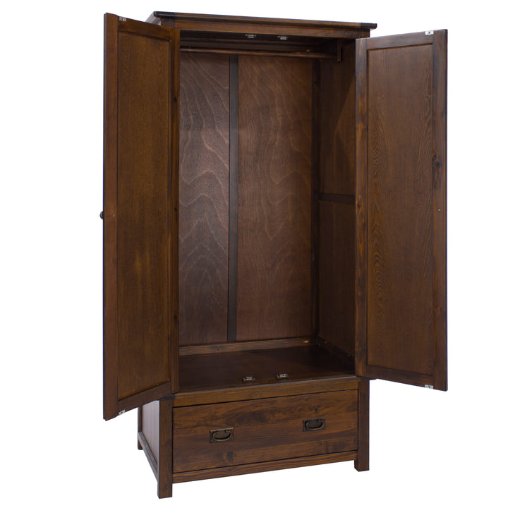 Boston 2 Door, 1 Drawer Wardrobe Dark Brown  (DHD) Image 5