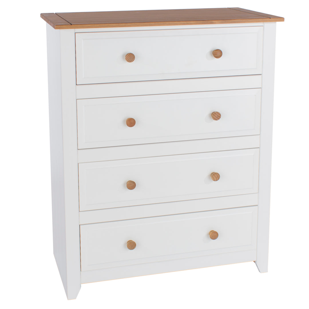 Capri 4 Drawer Chest White Antique Waxed Pine (DHD) Image 3