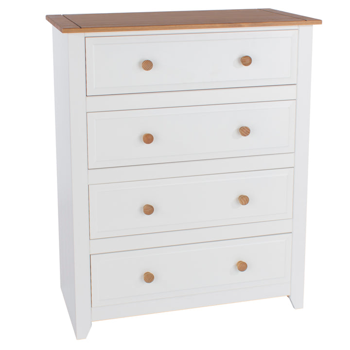 Capri 4 Drawer Chest White Antique Waxed Pine (DHD) Image 3